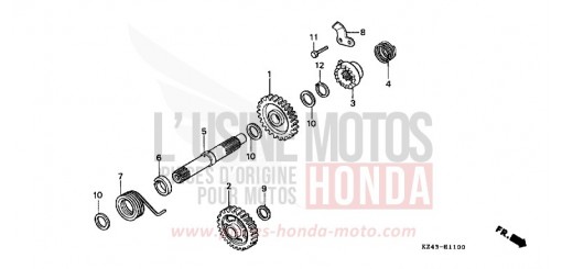 KICK STARTER SPINDLE CR125RL de 1990